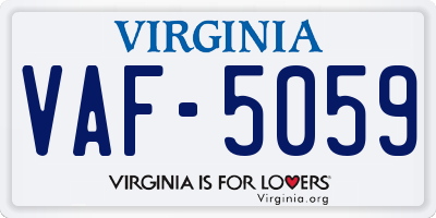 VA license plate VAF5059