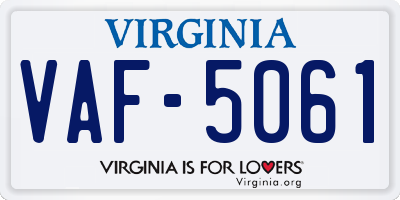 VA license plate VAF5061