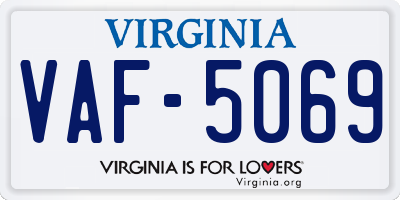 VA license plate VAF5069