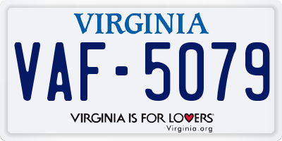VA license plate VAF5079