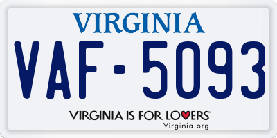 VA license plate VAF5093