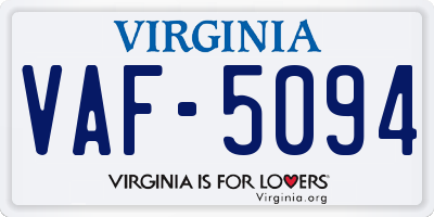 VA license plate VAF5094