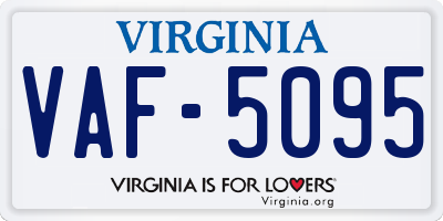 VA license plate VAF5095