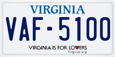 VA license plate VAF5100