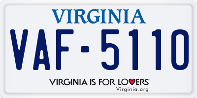 VA license plate VAF5110