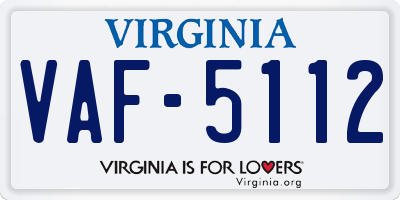VA license plate VAF5112