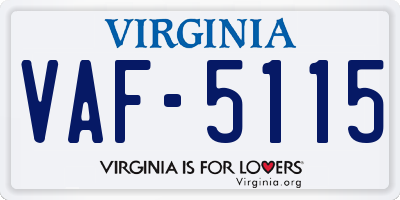 VA license plate VAF5115