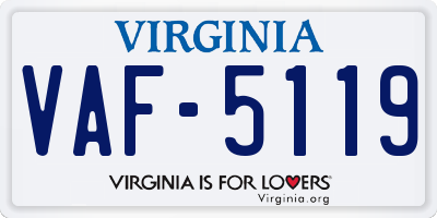 VA license plate VAF5119