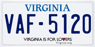 VA license plate VAF5120