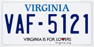 VA license plate VAF5121