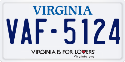 VA license plate VAF5124