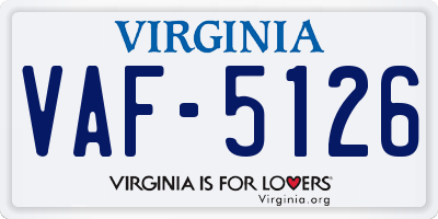 VA license plate VAF5126