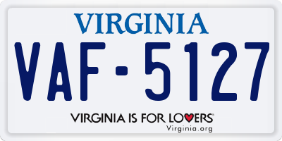VA license plate VAF5127
