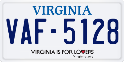 VA license plate VAF5128