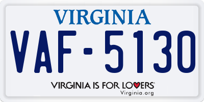 VA license plate VAF5130