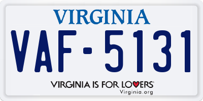 VA license plate VAF5131
