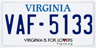 VA license plate VAF5133