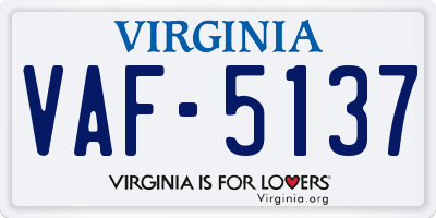VA license plate VAF5137