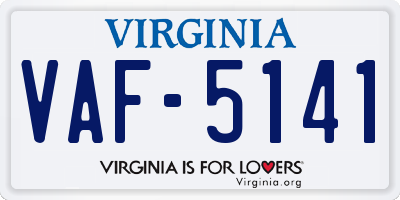 VA license plate VAF5141