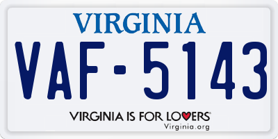 VA license plate VAF5143