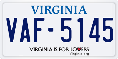 VA license plate VAF5145