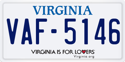 VA license plate VAF5146