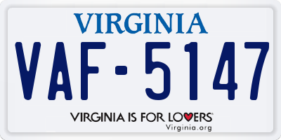 VA license plate VAF5147