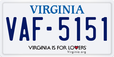 VA license plate VAF5151