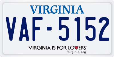 VA license plate VAF5152