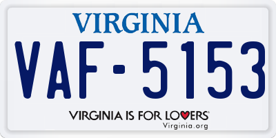 VA license plate VAF5153