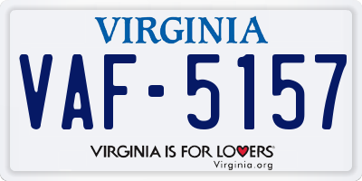 VA license plate VAF5157