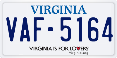 VA license plate VAF5164