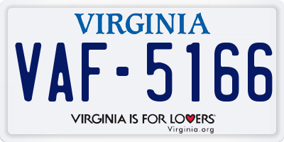 VA license plate VAF5166