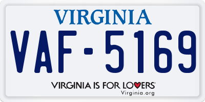 VA license plate VAF5169