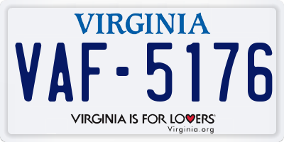VA license plate VAF5176