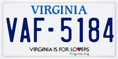 VA license plate VAF5184