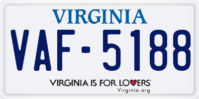VA license plate VAF5188