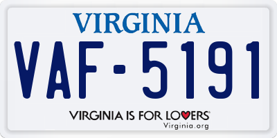 VA license plate VAF5191