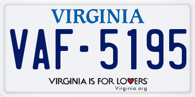 VA license plate VAF5195
