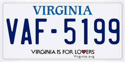 VA license plate VAF5199