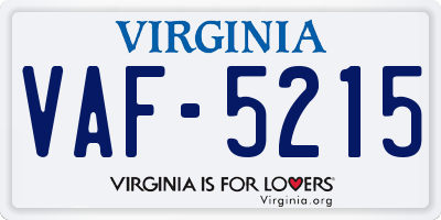VA license plate VAF5215