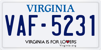 VA license plate VAF5231