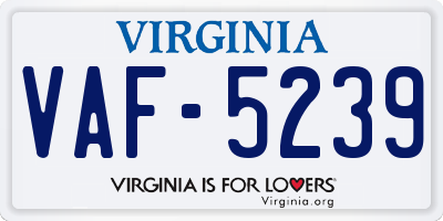 VA license plate VAF5239