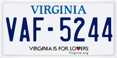 VA license plate VAF5244