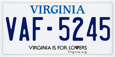 VA license plate VAF5245
