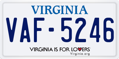 VA license plate VAF5246