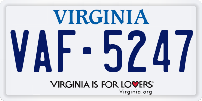 VA license plate VAF5247