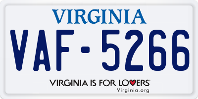 VA license plate VAF5266
