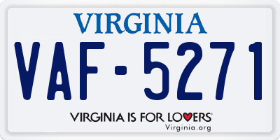 VA license plate VAF5271