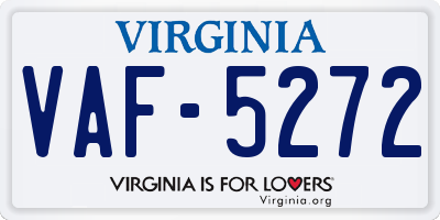 VA license plate VAF5272